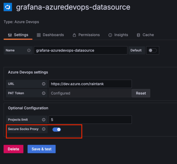 PDC toggle option in data source configuration screen