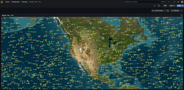 10,000 styled markers with text labels after with 10,000 markers