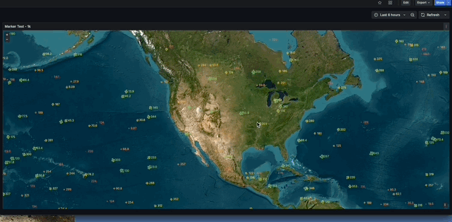 1,000 styled markers with text labels after with 1,000 markers